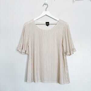W5 Metallic Gold Striped Top Medium